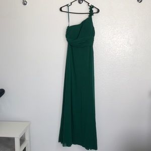 One shoulder formal dress green size 6 prom dress